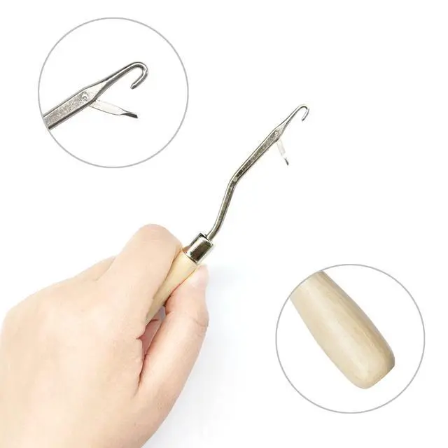 Alt view image 3 of 4 - 5PCS Latch Hook, Different Sizes Small Crochet Hooks Needle for Hair