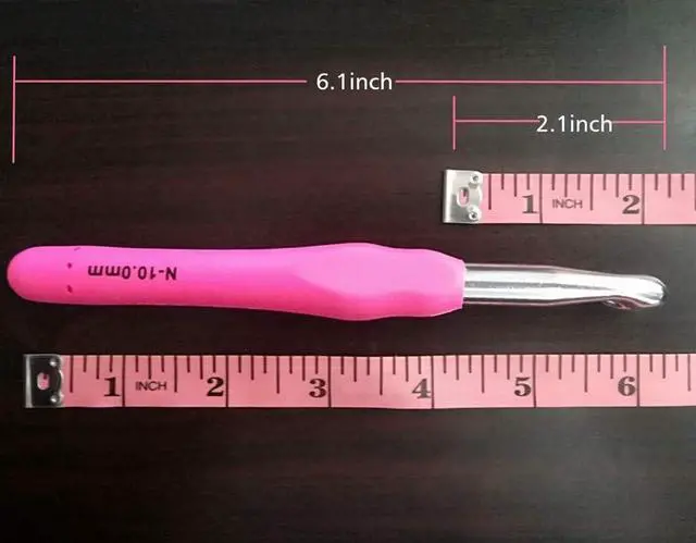 Alt view image 4 of 6 - Large Ergonomic Crochet Hooks Set 6.5mm 7.0mm 8.0mm 9.0mm 10.0mm, Big Crochet Hooks for Chunky Yarn(5 Size)