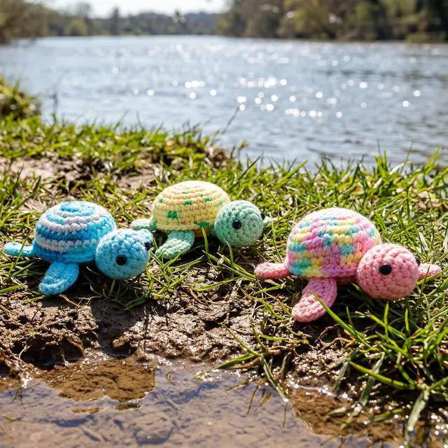Alt view image 3 of 7 - Crochet Kit for Beginners, Beginner Crochet Kit for Adults with Step-by-Step Video Tutorials, DIY Crochet Animal Kits Knitting Supplies, 3 Pack Turtle (40%+ Yarn)