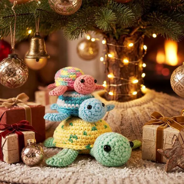 Alt view image 4 of 7 - Crochet Kit for Beginners, Beginner Crochet Kit for Adults with Step-by-Step Video Tutorials, DIY Crochet Animal Kits Knitting Supplies, 3 Pack Turtle (40%+ Yarn)
