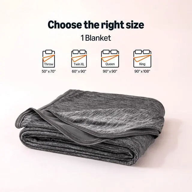 Alt view image 5 of 6 - Cooling Blanket for Hot Sleepers, Reversible Lightweight Thin Throw Blanket for Bed, Couch and Sofa, Throw (50" x 70"), Dark Gray