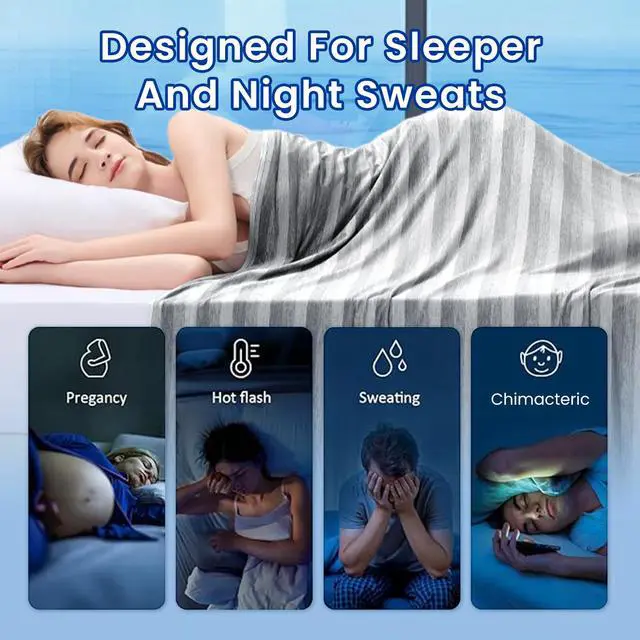 Alt view image 4 of 7 - Cooling Blanket Throw- 50"x70" Summer Cooling Throw Blanket for Hot Sleepers Arc-Chill Q-Max >0.45 Cool Fiber, Keeps Cool for Night Sweats, Soft Lightweight Sofa Blankets for Kid Adults