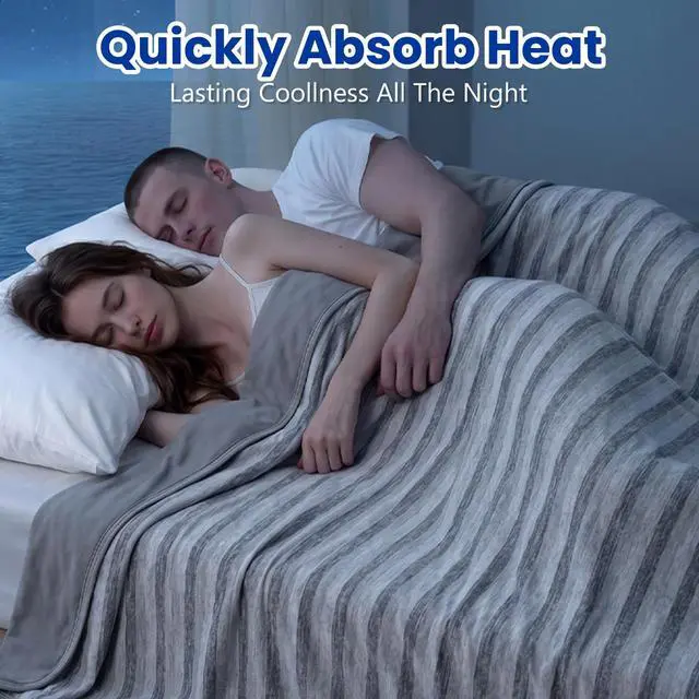 Alt view image 2 of 7 - Cooling Blanket Throw- 50"x70" Summer Cooling Throw Blanket for Hot Sleepers Arc-Chill Q-Max >0.45 Cool Fiber, Keeps Cool for Night Sweats, Soft Lightweight Sofa Blankets for Kid Adults