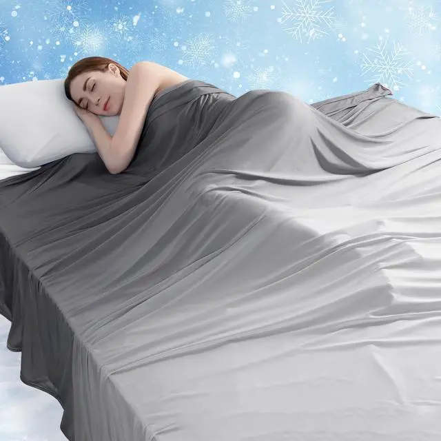 Main image of Cooling Blanket Throw, Arc-Chill Q-Max >0.5 for Hot Sleepers, Absorbs Heat to Keep Body Cool for Night Sweats, Lightweight Summer Cool Blankets for Sleeping, Gifts for Women & Men,Gradient Grey