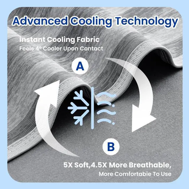 Alt view image 5 of 7 - Cooling Blanket Throw- 50"x70" Summer Cooling Throw Blanket for Hot Sleepers Arc-Chill Q-Max >0.45 Cool Fiber, Keeps Cool for Night Sweats, Soft Lightweight Sofa Blankets for Kid Adults