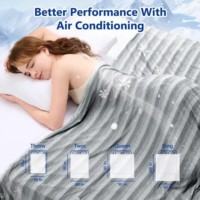 Alt view image 7 of 7 - Cooling Blanket Throw- 50"x70" Summer Cooling Throw Blanket for Hot Sleepers Arc-Chill Q-Max >0.45 Cool Fiber, Keeps Cool for Night Sweats, Soft Lightweight Sofa Blankets for Kid Adults