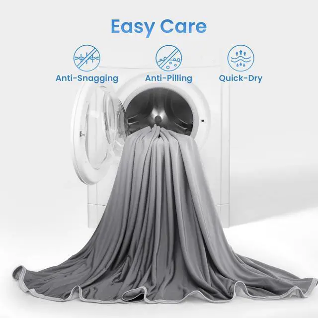 Alt view image 5 of 7 - Cooling Blanket Throw, Arc-Chill Q-Max >0.5 for Hot Sleepers, Absorbs Heat to Keep Body Cool for Night Sweats, Lightweight Summer Cool Blankets for Sleeping, Gifts for Women & Men,Gradient Grey