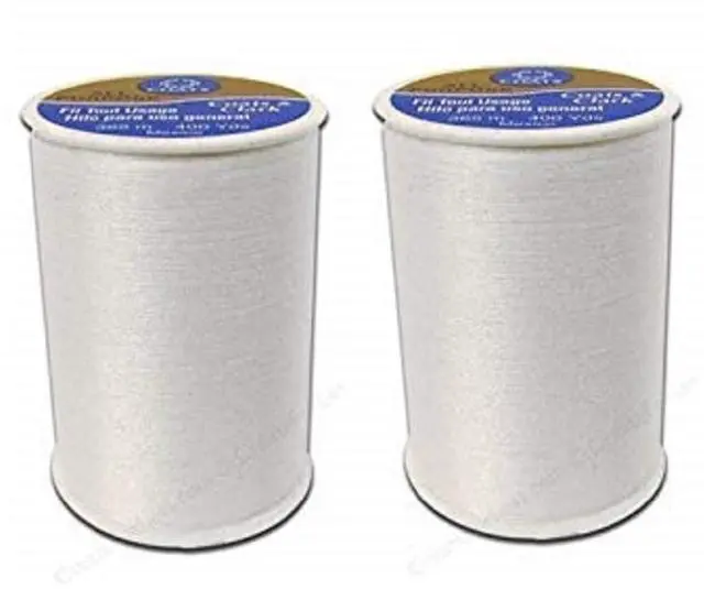 Main image of All Purpose Thread 400 Yards White (One Spool of Yarn) (2 Pack)
