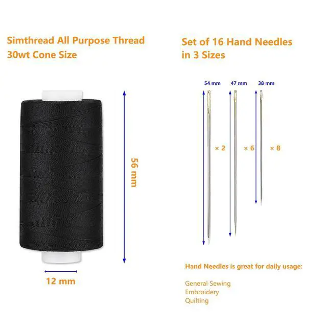 Alt view image 4 of 6 - All Purpose Thread Polyester 400 Yards Each (1 White 1 Black)