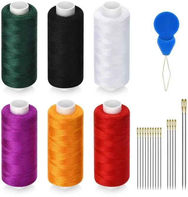 Main image of 6 Pcs Sewing Thread Kit, 400 Yards Each Spool 402 Polyester Thread with Sewing Needle & Threader, Sewing Threads for Sewing Machine, Hand Stitching, Embroidery