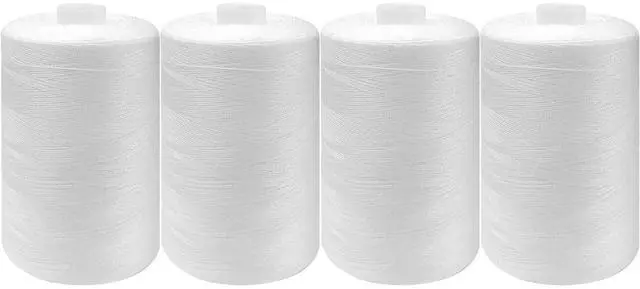 Main image of Sewing Thread-4 Spools of Polyester Thread for Sewing Machine for Beginners, Hand Stitching & Quilting-White (White, 1000yards)