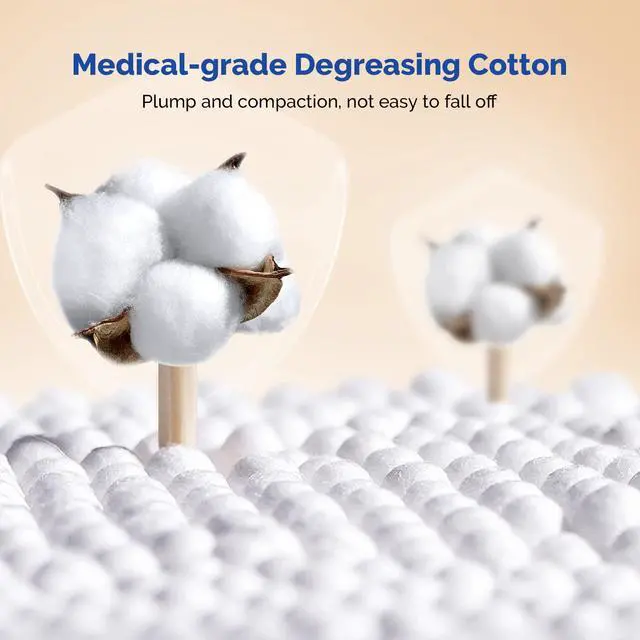 Alt view image 2 of 7 - Medical Cotton Swabs, Cotton Swabs with Wooden Sticks, 1000 Count