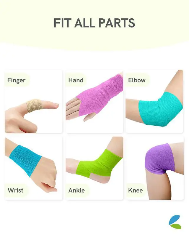 Alt view image 5 of 7 - Self Adhesive Bandage Wrap, Medical Tape in First Aid Kit, Cohesive Bandages for Wounds Sport Vet, 2 Inches X 5 Yards 6 Rolls, Rainbow