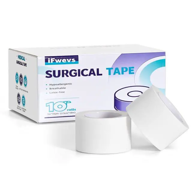 Alt view image 2 of 7 - Paper Medical Tape 10 Rolls - 1" x 10 Yards Latex-Free & Hypoallergenic Soft Paper Surgical Tape, Applicable to Surgical Tape for Skin, Dressings, Wound First Aid Tape