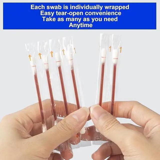 Alt view image 4 of 7 - Povidone Iodine Swabsticks, 100 Count, Individually Wrapped with Snap-Release Solution, Skin Prep Swabs for First Aid Kits, Wound Care & Travel with PP Storage Case