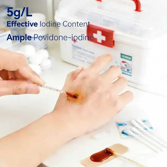 Alt view image 5 of 7 - 100 Sticks Povidone Iodine Swabsticks - FSA/HSA Snap-to-Activate Iodine Swabs for First Aid & Nasal Care, 10% Solution Wound Care Supplies, Individually Wrapped in Reusable Case