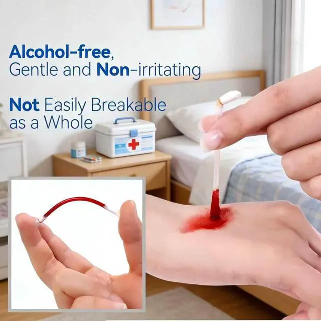 Alt view image 4 of 7 - 100 Sticks Povidone Iodine Swabsticks - FSA/HSA Snap-to-Activate Iodine Swabs for First Aid & Nasal Care, 10% Solution Wound Care Supplies, Individually Wrapped in Reusable Case