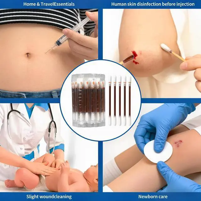 Alt view image 7 of 7 - 100 Sticks Povidone Iodine Swabsticks - FSA/HSA Snap-to-Activate Iodine Swabs for First Aid & Nasal Care, 10% Solution Wound Care Supplies, Individually Wrapped in Reusable Case