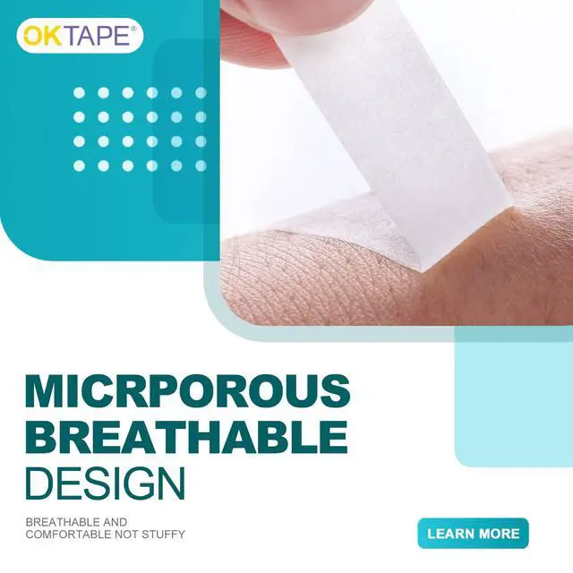 Alt view image 5 of 7 - OKPore Medical Surgical Tape Nonwoven (Pack of 6) - First Aid Surgical Tape Hypoallergenic and Breathable for Wound Dressing Care - 2in x 10yds