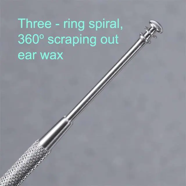 Alt view image 5 of 6 - 2 Pack - Stainless Steel Ear Spoon Portable Double-Ended Ear Pick Ear Wax Removal Tools Cleaning Ear Cleaner Spoon Spiral Ear Clean Tool
