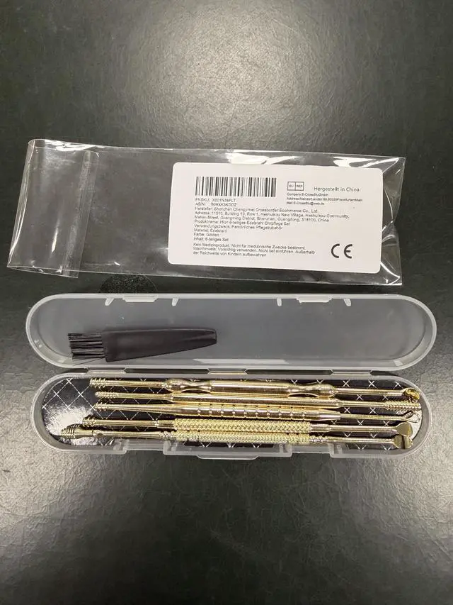 Alt view image 5 of 7 - 6 Pcs Extended Ear Wax Removal Kit,Professional Double-Headed Ear Pick Earwax Removal Tools,316L Stainless Steel Ear Cleaner Curette with Cleaning Brush and Storage Box,Suit for Kid Adult(Gold)