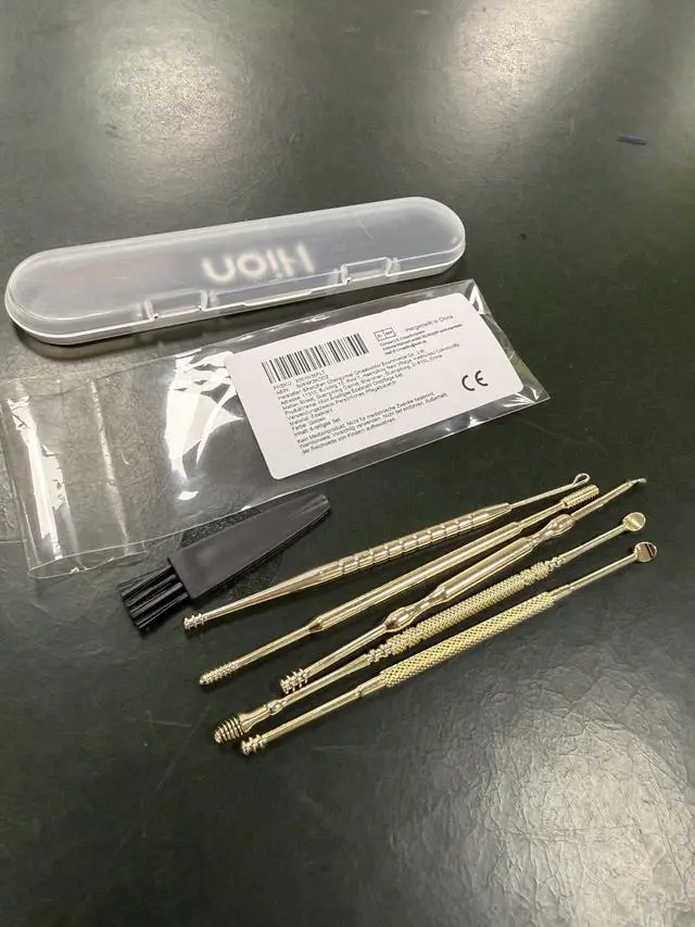 Alt view image 7 of 7 - 6 Pcs Extended Ear Wax Removal Kit,Professional Double-Headed Ear Pick Earwax Removal Tools,316L Stainless Steel Ear Cleaner Curette with Cleaning Brush and Storage Box,Suit for Kid Adult(Gold)