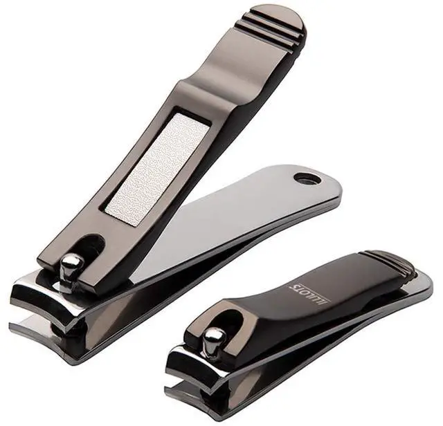 Main image of Nail Clippers Set with Build-in Nail File, Durable Sharp Zinc Alloy Fingernail Clipper and Toenail Clipper with Tin Case, Matte Gray