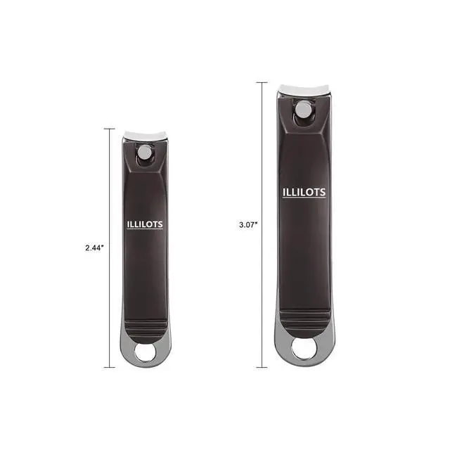 Alt view image 3 of 7 - Nail Clippers Set with Build-in Nail File, Durable Sharp Zinc Alloy Fingernail Clipper and Toenail Clipper with Tin Case, Matte Gray