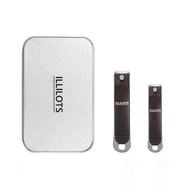 Alt view image 2 of 7 - Nail Clippers Set with Build-in Nail File, Durable Sharp Zinc Alloy Fingernail Clipper and Toenail Clipper with Tin Case, Matte Gray