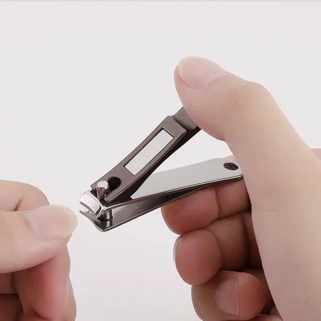 Alt view image 4 of 7 - Nail Clippers Set with Build-in Nail File, Durable Sharp Zinc Alloy Fingernail Clipper and Toenail Clipper with Tin Case, Matte Gray