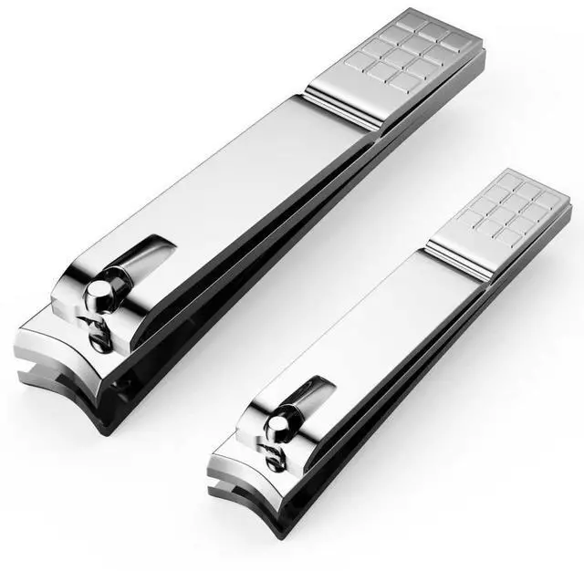 Main image of Nail Clippers Set - Toenail Clippers & Fingernail Clipper Combo, Dual-Size Stainless Steel Nail Cutters for Home/Travel, Anti-Slip Grip, Ingrown Nail Care Tool (Silvery-Large/Small)