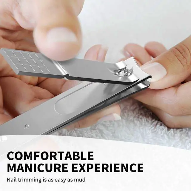 Alt view image 2 of 7 - Nail Clippers Set - Toenail Clippers & Fingernail Clipper Combo, Dual-Size Stainless Steel Nail Cutters for Home/Travel, Anti-Slip Grip, Ingrown Nail Care Tool (Silvery-Large/Small)