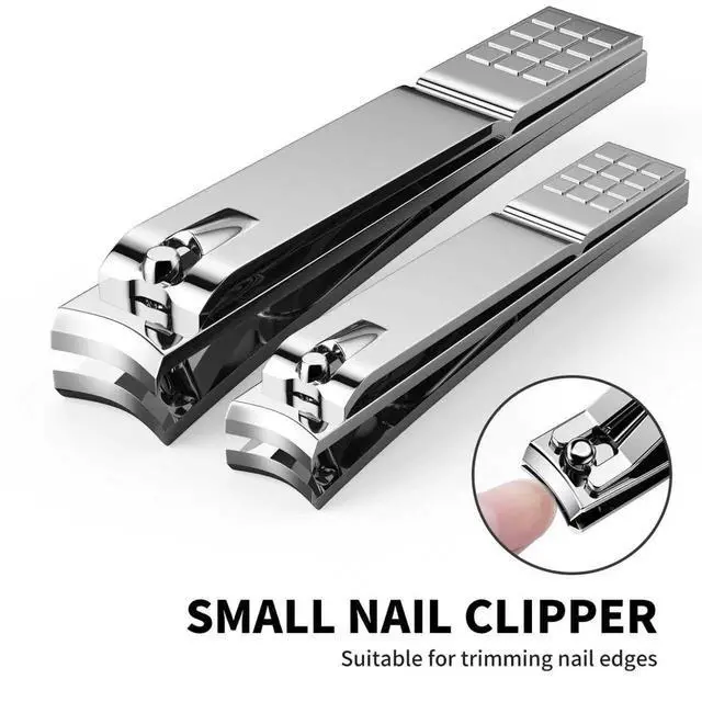 Alt view image 3 of 7 - Nail Clippers Set - Toenail Clippers & Fingernail Clipper Combo, Dual-Size Stainless Steel Nail Cutters for Home/Travel, Anti-Slip Grip, Ingrown Nail Care Tool (Silvery-Large/Small)