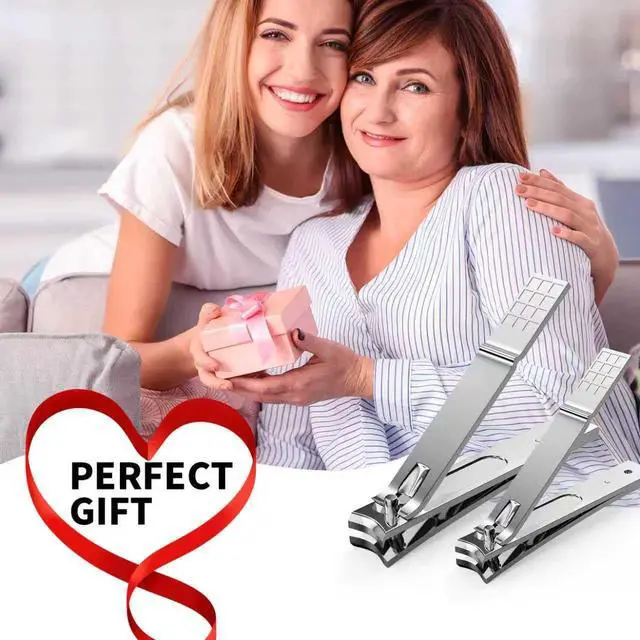 Alt view image 6 of 7 - Nail Clippers Set - Toenail Clippers & Fingernail Clipper Combo, Dual-Size Stainless Steel Nail Cutters for Home/Travel, Anti-Slip Grip, Ingrown Nail Care Tool (Silvery-Large/Small)