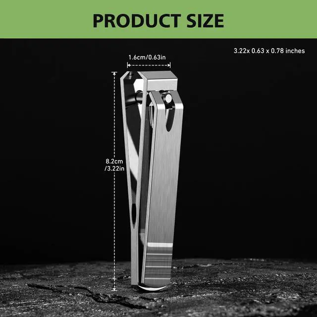 Alt view image 7 of 7 - Heavy Duty Straight Blade Nail Clippers for Thick Toenails, Professional Stainless Steel Fingernail Toenail Clippers Trimmers - Thick Wide Jaw Toe Nail Clippings for Seniors, Men & Women - Silver
