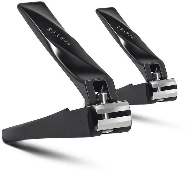Main image of Nail Clippers with Catcher 2 PCS Set, No Splash Fingernail Clipper and Toenail Clipper, Stainless Steel Nail Cutters - W/Black Metal Case Packing