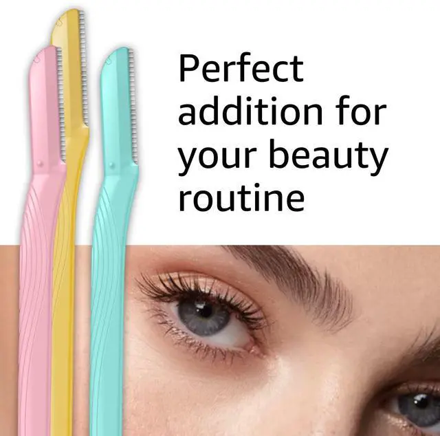 Alt view image 7 of 7 - Women's Dermaplaning Tool, Peach Fuzz Remover, Facial Hair Removal, Exfoliating Face Razor with Microguard Blade for Safe Eyebrow Shaping, Includes Blade Cover, Multicolor, 3 Count