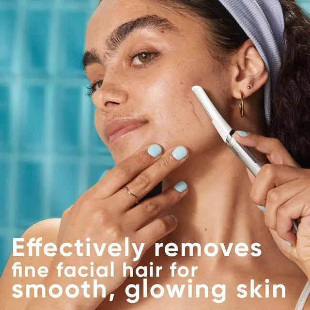 Alt view image 2 of 7 - Dermaplaning Tool, 2 Blade Refills, Exfoliating Face Razors for Women, Eyebrow and Facial Dermaplane Razor