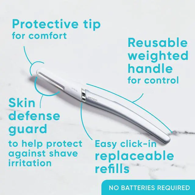 Alt view image 3 of 7 - Dermaplaning Tool, 2 Blade Refills, Exfoliating Face Razors for Women, Eyebrow and Facial Dermaplane Razor