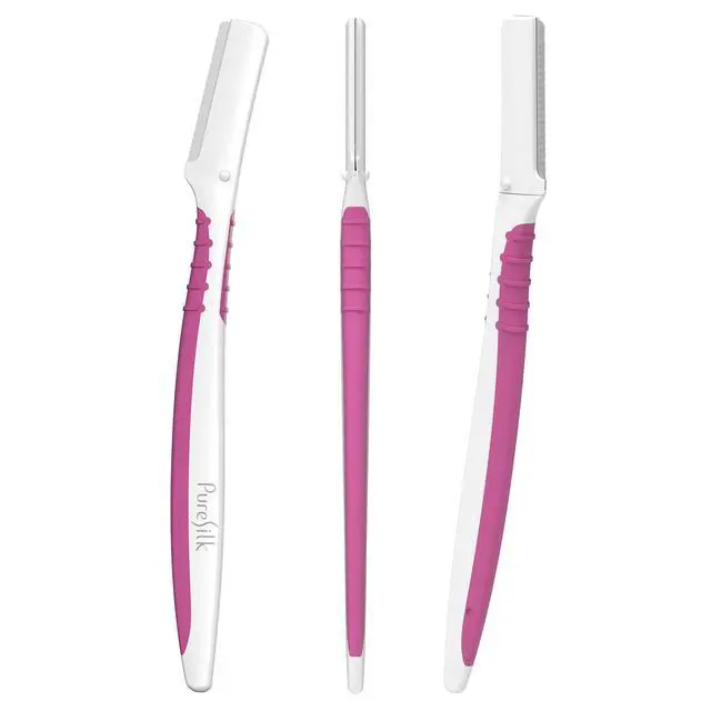 Alt view image 3 of 5 - Precision Beauty Dermaplane Razor | Facial Razor, Exfoliating and Dermaplaning Tool with Safety Cover | Shapes Eyebrows, Removes Hair and Smooths Skin | 3 Count Disposable