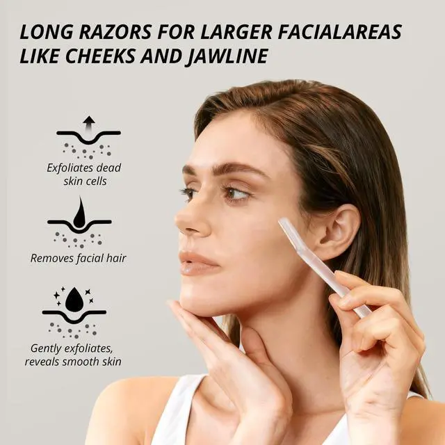 Alt view image 7 of 7 - Dermaplane Razor for Women Face, 10PCS Eyebrow Razors, Dermaplaning Tool with Storage Case, Professional Face Razors for Peach Fuzz Removal, Eyebrow Shaping, Smooth Skin & Gentle Exfoliation