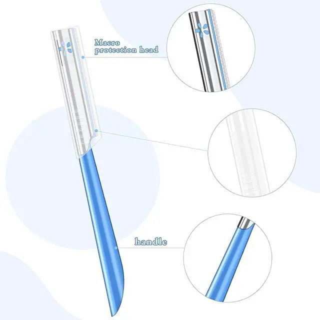 Alt view image 3 of 6 - Women Facial Razor for Hair Removal - Dermaplaning Tool Peach Fuzz Trimmer, Fine Hair Remover Eyebrow Razors and Dermaplane Face Shavers Women's Exfoliating for Sensitive Skin Essential Travel