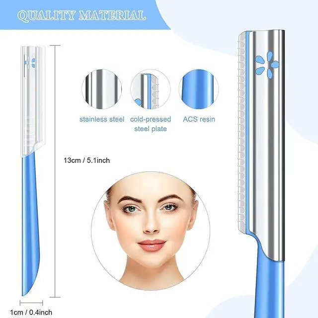 Alt view image 4 of 6 - Women Facial Razor for Hair Removal - Dermaplaning Tool Peach Fuzz Trimmer, Fine Hair Remover Eyebrow Razors and Dermaplane Face Shavers Women's Exfoliating for Sensitive Skin Essential Travel