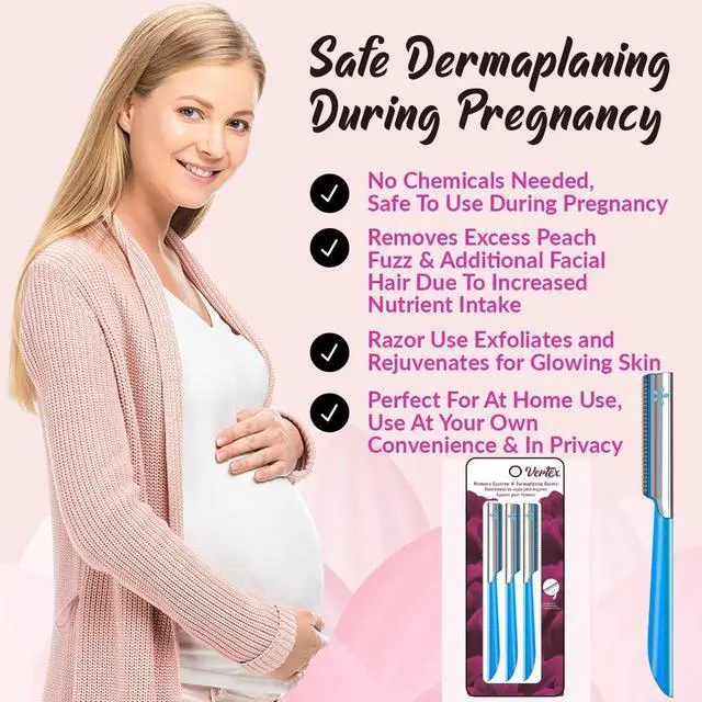 Alt view image 5 of 7 - Facial Razor Hair Removal - Dermaplaning Tool Peach Fuzz Remover Trimmer Women Remove Fine Hair Blue Eyebrow Razors Dermaplane Face Shavers Exfoliating Sensitive Skin Travel Essential