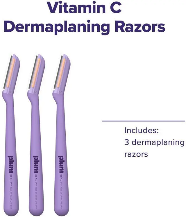 Alt view image 5 of 7 - Vitamin C Dermaplaning Razors (3-Pack) Facial Razors for Women