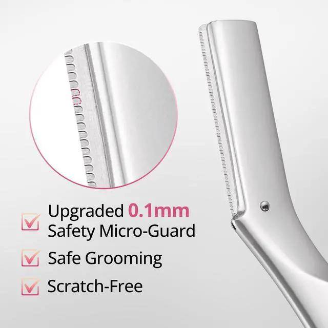 Alt view image 2 of 6 - Dermaplane Razor for Women Face, Dermaplane Starter Kits, Professional Metal Dermaplaning Tool with 12PCS Refill Blades, Reusable Face Razor for Exfoliation & Peach Fuzz Removal