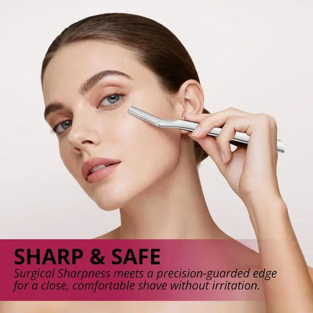 Alt view image 5 of 6 - Dermaplane Razor for Women Face, Dermaplane Starter Kits, Professional Metal Dermaplaning Tool with 12PCS Refill Blades, Reusable Face Razor for Exfoliation & Peach Fuzz Removal