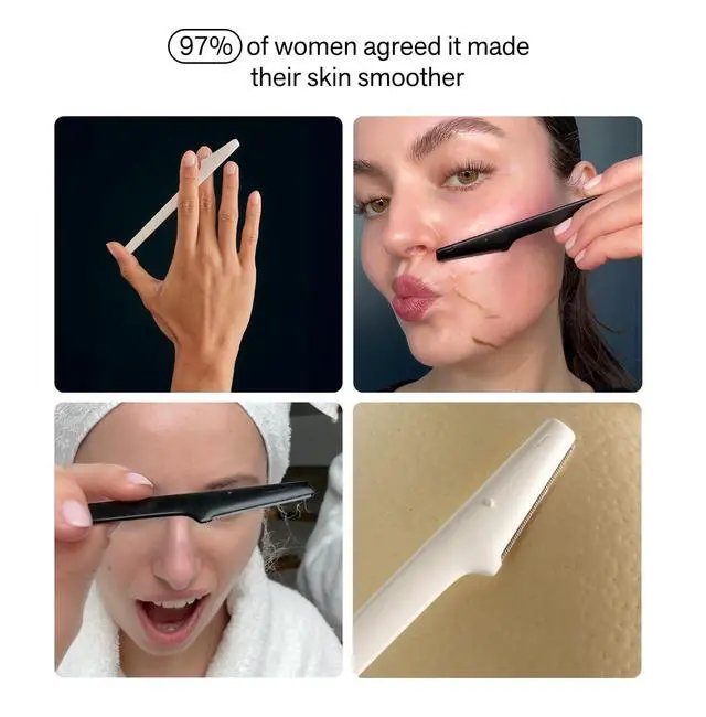 Alt view image 3 of 7 - Dermaplane Razor | Precision Eyebrow Shaper, Facial Hair Removal for Women & Exfoliation | Professional Dermaplaning Tool for Face | Plastic-Free - 3 Count