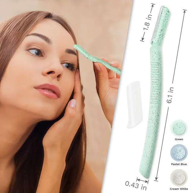 Alt view image 7 of 7 - Dermaplane Razor for Women | Face Razor & Eyebrow Trimmer | Multipurpose Facial Hair Removal Tool with Disposable Blades, 6Pcs