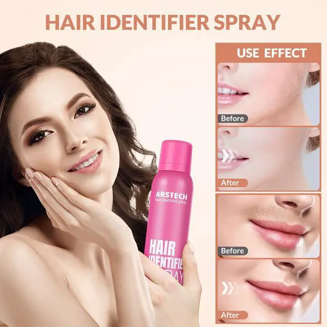 Alt view image 6 of 6 - Hair Identifier Spray for Face Shaving Dermaplaning Tool Skin Body Dermaplaning Spray for Women with 4 Face Razor for Face Shaver Hair Removal Kit Excess Hair Dermaplane Razor for Women Face